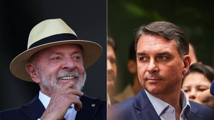 Lula e Flávio Bolsonaro