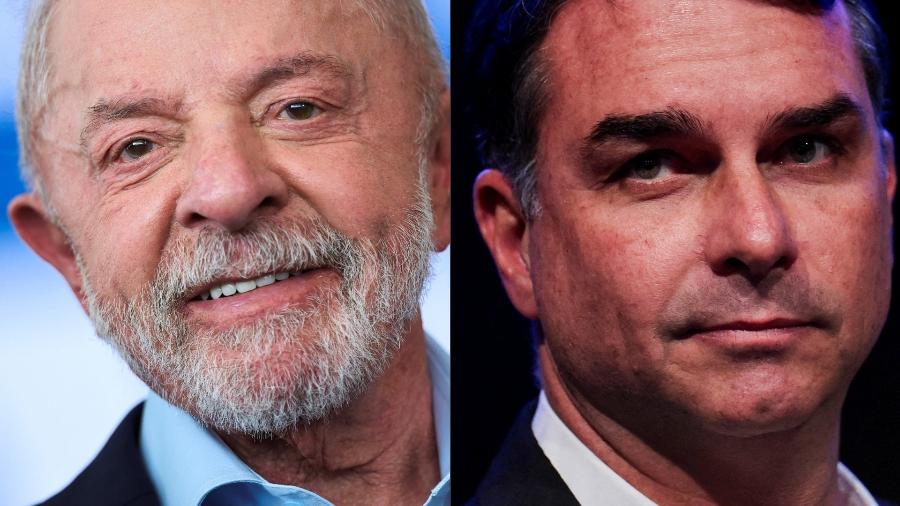 Lula e Flávio Bolsonaro